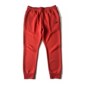 Nike Men’s XL Orange Red Jogger Sweatpants Athletic Fleece Pants GUC